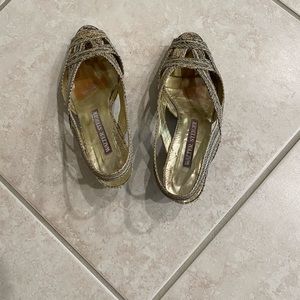 Walter Steiger open toe sandal size 7 1/2 gold colored